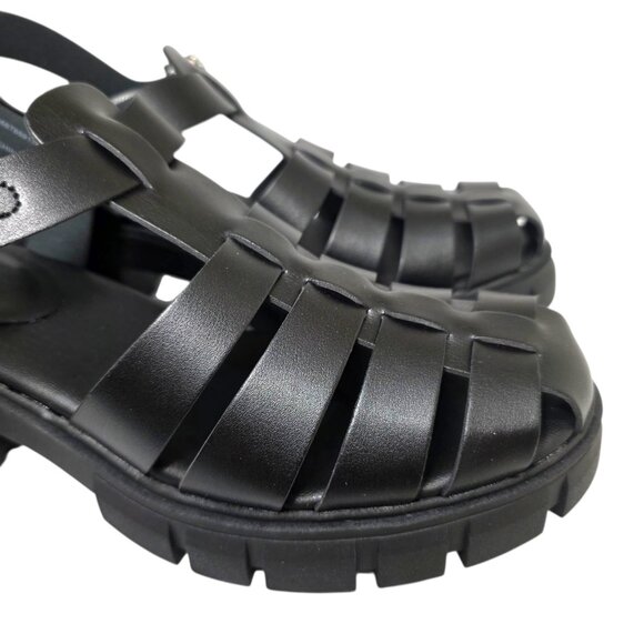 Steve Madden NYC Women's Fisherman Sandals Block Heel Size 8-11 Black With Box - Picture 10 of 12